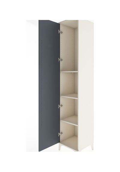 Hyperion Dolap 4 Raflı 2 Çekmeceli Tek Kapaklı 44x44x221 Antrasit-aytaşı Aytası
