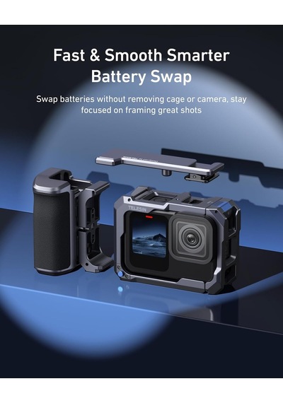 Tr Street Grip Kit Gopro 9 13 İçin, Metal Rabbit-cage Kamera Tutacağı, Basmalı Şalter Tasarımlı Alüminyum
