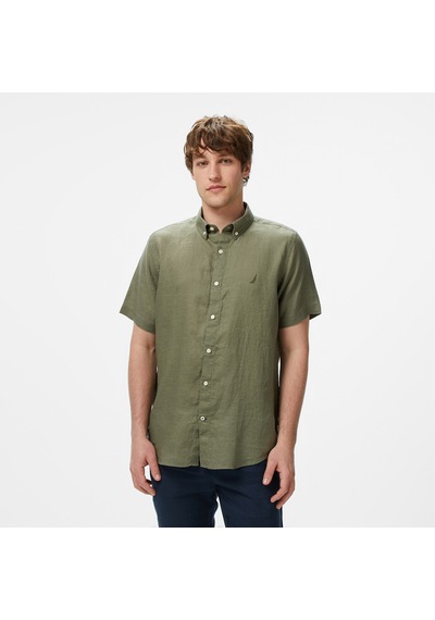 Nautica Erkek Haki Classic Fit Gömlek Düz W55100t Yeşil