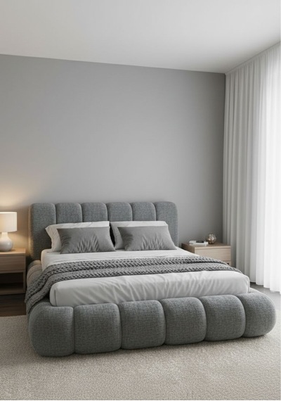 Most Piatto Premium Bazalı Karyola Antrasit Bukle Kumaş 180x200 Cm. Yatak İçindir Evinize Teslim 180 x 200 CM