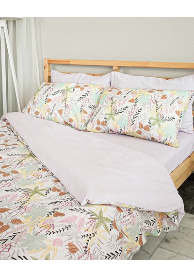Forest Freshness Pamuklu Çift Kişilik Pudra Nevresim Seti 200x220 Cm
