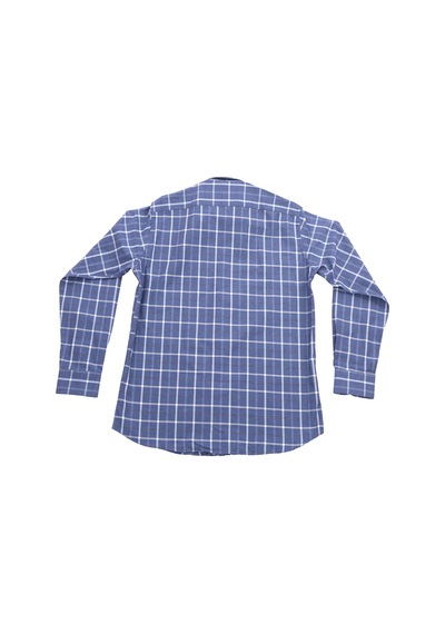 Giant Modern Fit Kareli Uzun Kol Erkek Gömlek - Minimalist Stil Lacivert