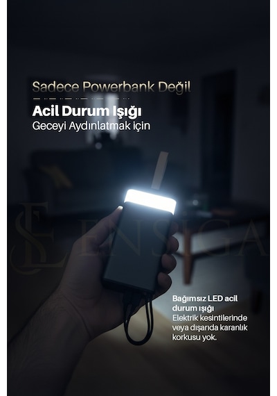 Ape Solar 30.000 Mah Güneş Enerjili Led Işıklı Powerbank Şarj Aleti 2x Usb Çıkışlı Mikro Type-c