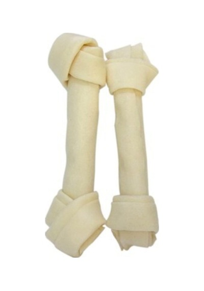 Garden Mix Beyaz Düğümlü Derı Kemik Köpek Ödülü 7.5" 2'li