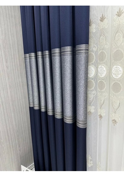 Nivemeshome Manavgat Lacivert Ft632113 V-507 1/3 Sık Pileli Fon Perde Apm Lacivert