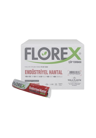 Florex 240 Litre Konteyner Çöp Torbası Poşeti 100 x 150 CM 400 G Koli