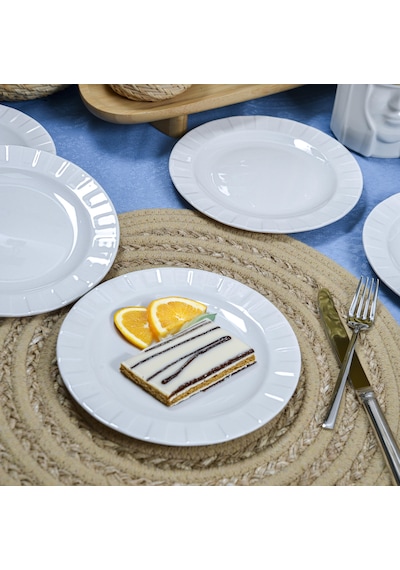 Heda Porselen Zümrüt 6'lı Yuvarlak Pasta Ve Tatlı Servis Tabağı