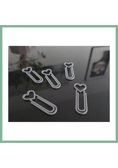 Bşkvirgo 3d Baskı Kalp Figürlü Ataç - 10lu Set - Gri Bsk2026