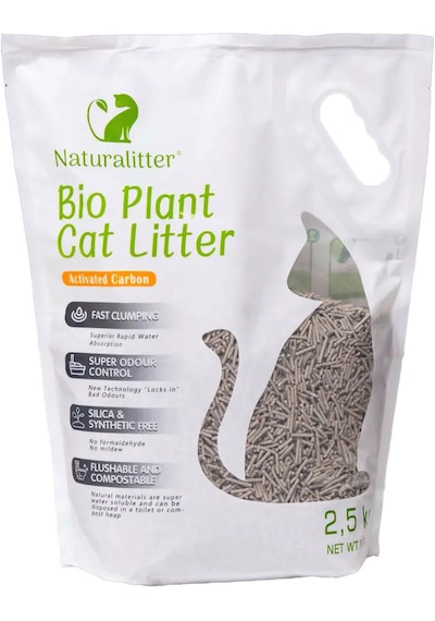 Naturalitter Bio Plant Cat Litter Tofu Aktif Karbonlu Pelet Kedi Kumu 6 X 2,5 Kg