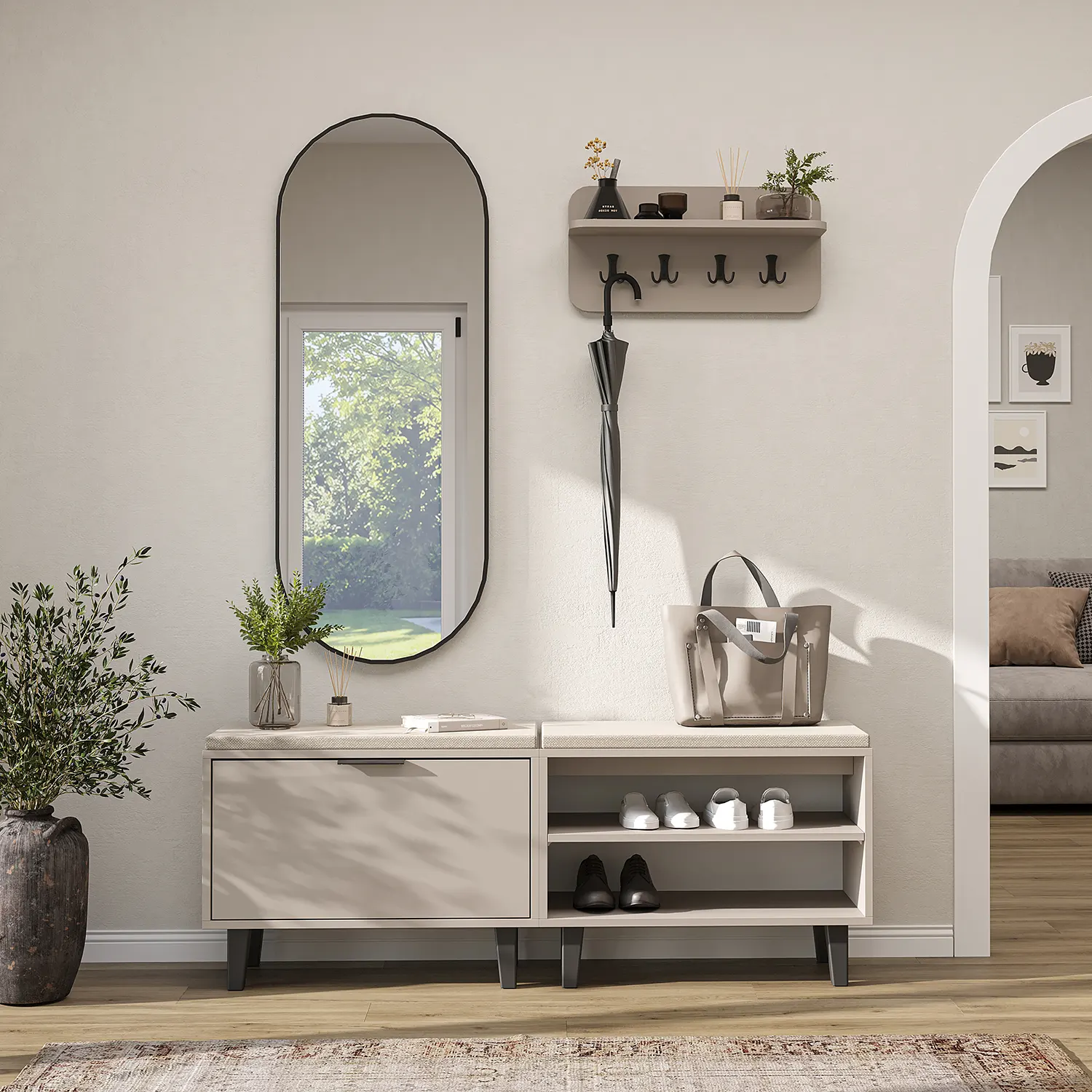 Nord Vestiyer Takımı Askılıklı, Kapaklı Bench, Kapaksız Bench, Modüler, Oval Aynalı Portmanto Takımı Kumtaşı Nord Vestiyer Takımı Askılıklı, Kapaklı Bench, Kapaksız Bench, Modüler, Oval Aynalı Portmanto Takımı Kumtaşı