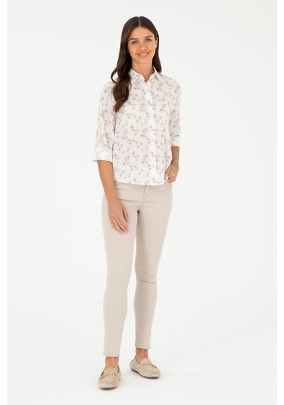 U.s. Polo Assn. Kadın Haki Gömlek Desenli 50280965-vr027 Haki