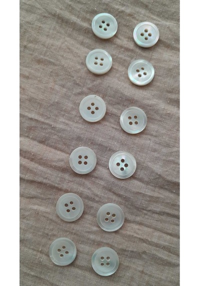 Doğal Trokashakiki İnci Midye Kabugu Düğme 17 Mm 10 Adet