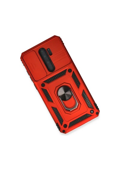 Newface Xiaomi Redmi Note 8 Pro Kılıf Pars Lens Yüzüklü Silikon - Kırmızı