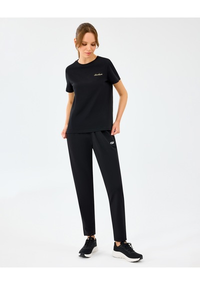 Skechers W Light Fabric T-shirt Kadın Siyah Tshirt S2520239-3817 Siyah