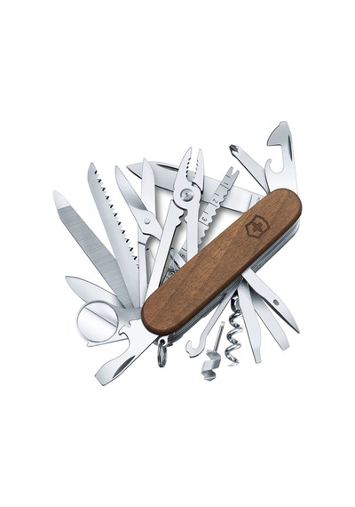 Victorinox Swiss Army Swisschamp Ceviz Ağacı Yüzeyli Kamp Çakı Vt 1.67 Standart Çok Renkli