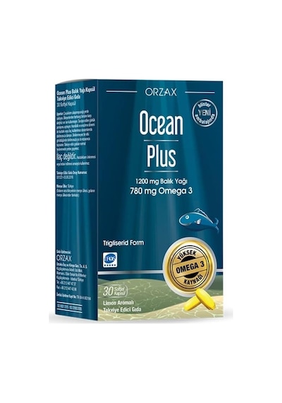 Orzax Ocean Plus 1200mg Balık Yağı 90 Kapsül
