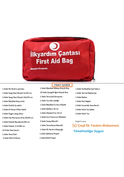 Okul İlk Yardım Çantası, Sınıf İlk Yardım Çantası Yönetmeliğe Uygun 50 Parça