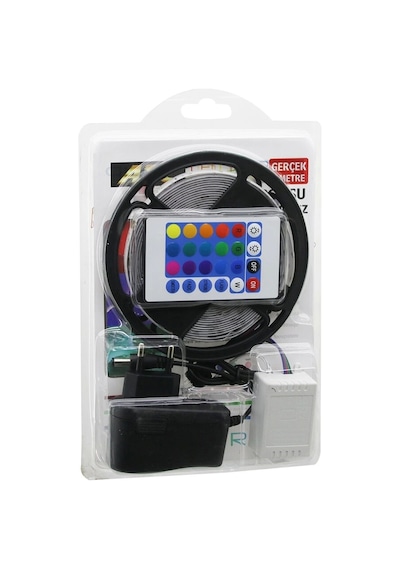 Atc Led Strıp El-07-rus-k 5mt Kumandalı - Adaptörlü Rgb Renkli Şerit Led Ip65 Su Geçirmez Smd 2835