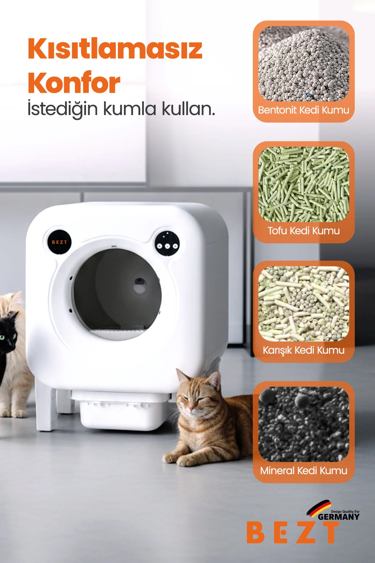 Bezt Smart Cat Pro Kameralı Otomatik Akıllı Kedi Tuvaleti