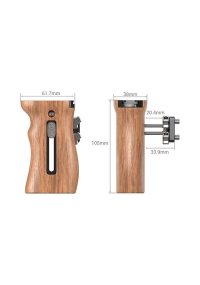 Smallrig Hsn2093d Ahşap Yan Sap, 1/4''-20 Vidalarla Birlikte