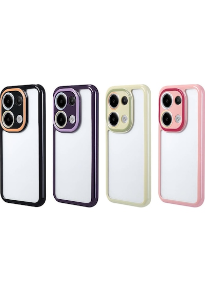 Xiaomi Redmi Note 13 Pro 4g Kılıf Kamera Korumalı Renkli Kenar Ve Çerçeve Tasarımlı Hptk Vitamin Kap Yeşil