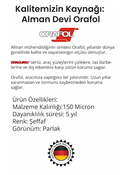 Araba Kapı Kolu Içi Koruyucu Sticker - Ppf Film Sticker - 4 Parça - Alman Malı - Şeffaf Boya Çizik Önleyici - Tırnak Koruma Sticker - 00358 Standart