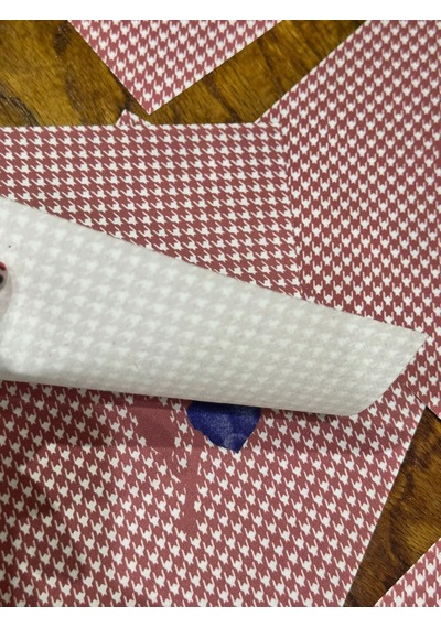 6 Lı Leke Turmaz Çiçekli Ekose Çatal Bıçak Sunum Peçete Kahve Sunum 18x16 Cm Kiremit