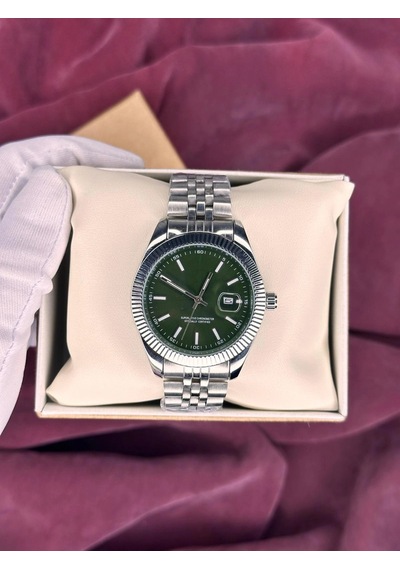 Yeşil Fluted Bezel Otomatik Erkek Kol Saati Çok Renkli