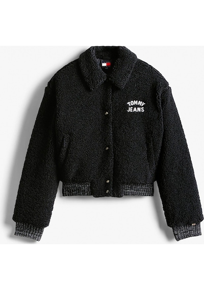 Tommy Hilfiger Tjw Teddy Kolej Stili Bomber Kadın Siyah Ceket Dw0dw21666bds Siyah