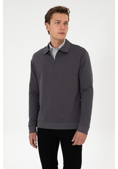 U.S. Polo Assn. Erkek Comfort Fit Yarım Fermuarlı Gri Sweatshirt 50316484-VR024 U.S. Polo Assn. Erkek Comfort Fit Yarım Fermuarlı Gri Sweatshirt 50316484-VR024