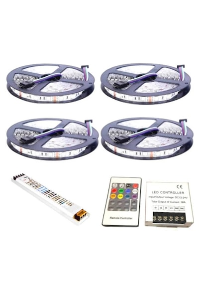 Şerit Led Rgb Kumandalı 20 Renk 3 Çipli Iç Mekan Tak Çalıştır 20 Metre
