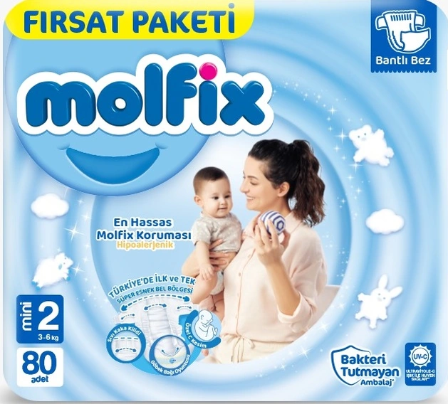 Molfix Bebek Bezi Beden:2 3-6kg Mini 320 Adet Avantaj Fırsat Pk 2 Numara
