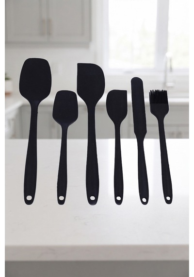 6'lı Siyah Silikon Spatula Seti Isıya Dayanıklı Pasta Kek Hamur Kazıyıcı Ve Fırça Seti Yapışmaz Tencere Tava Uyumlu Mutfak Gereçleri Siyah Siyah 6'lı Siyah Silikon Spatula Seti Isıya Dayanıklı Pasta Kek Hamur Kazıyıcı Ve Fırça Seti Yapışmaz Tencere Tava Uyumlu Mutfak Gereçleri Siyah Siyah
