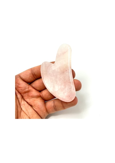 Yıldız Doğal Taş Sertifikalı Pembe Kuvars Gua Sha Doğal Taş Masaj Aleti