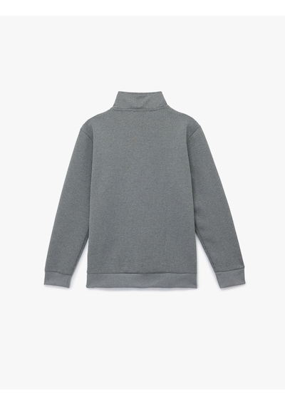 Koton Dokulu Uzun Kollu Yarım Fermuarlı Sweatshirt Antrasit 6wam70022mk Antrasit