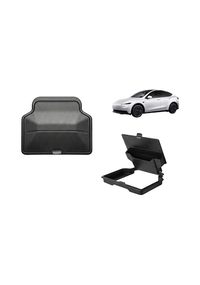 Tesla Model Y / 3 Standart Ve Juniper Uyumlu Orta Konsol Kartlık Ve Bozuk Para Kutusu İç Trim Siyah