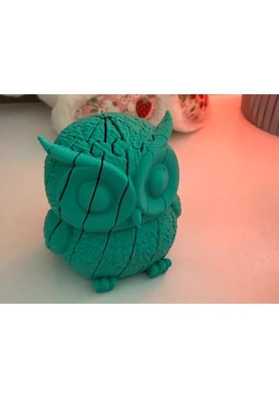 3d Baskı Hareketli Baykuş Figürü - Eklemli Flexi Oyuncak - Mint