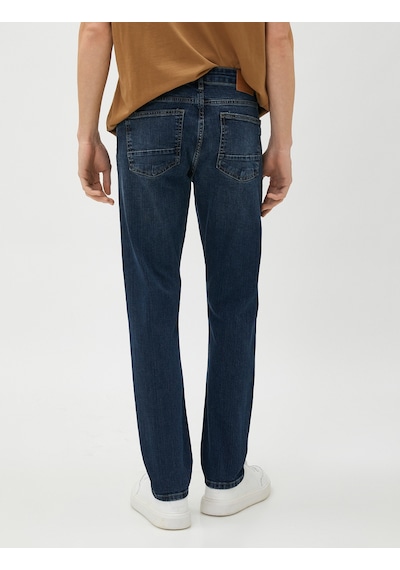 Koton Slim Fit Kot Pantolon - Brad Jean Koyu İndigo 3sam40230nd 3sam40230nd741 İndigo