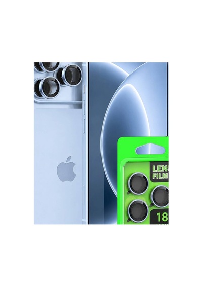 Newface Apple iPhone Uyumlu 18 Pro Raze Metal Kamera Lens - Açık Mavi Evimdeyokyok