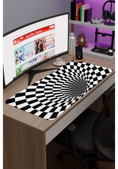 Dama Kaymaz Dikişli Kauçuk Oyuncu Mousepad V4 - 90x40 Xxl Gaming Mouse Pad Fare Altlığı
