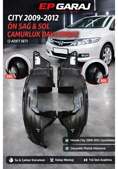 Honda Cıty 2009 2012 Model Sağ & Sol Çamurluk Davlumbaz Takımı