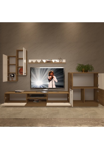 Decoraktiv Eko 6b Mdf Dvd Tv Ünitesi Tv Sehpası - Pera Beyaz Meşe - Beyaz