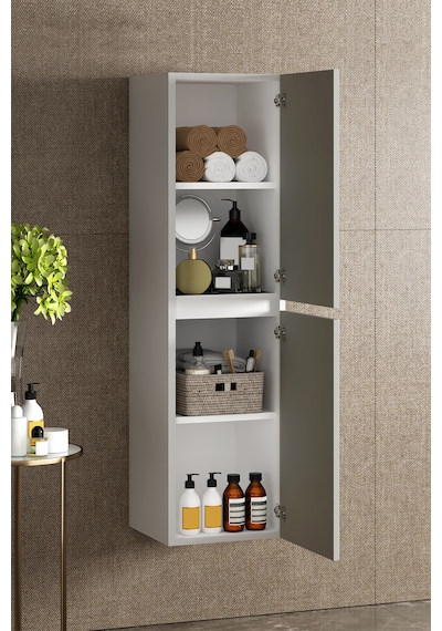 Yıldız 35 130 Cm Beyaz-inox Balon Mdf Asma Banyo Boy Dolabı