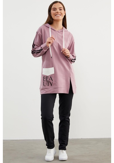 Sementa Kapüşonlu Oversize Eşofman Takım - Lila 001