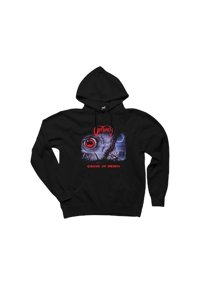 Obituary Cause Of Death Siyah Kapşonlu Sweatshirt Hoodie Siyah