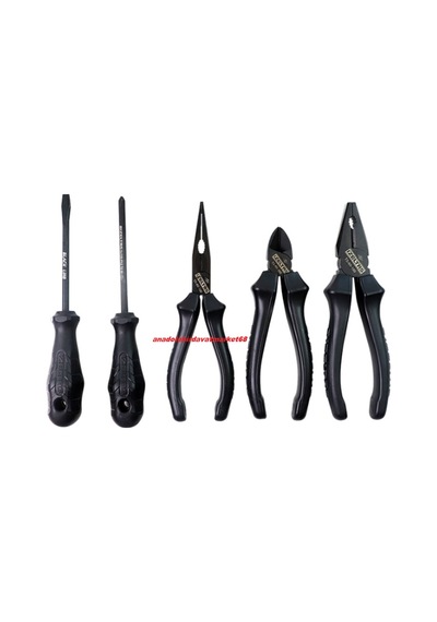 İzeltaş Black Line Pense Seti Carbon Çelik Yankeski Kargaburun Tornavida 5pcs Diğer