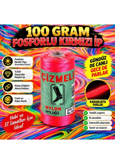 Çizmeli Marka-100 Gram-6 Kat-fosforlu Kırmızı Renk