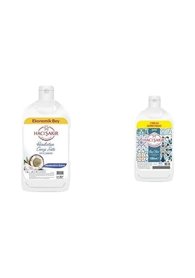 Hacı Şakir Hindistan Cevizi Sütü Nemlendirici Bakım Sıvı El Sabunu 1500 Ml Ve Hacı Şakir Sıvı Sabun, Lavanta,1300 Ml Diğer