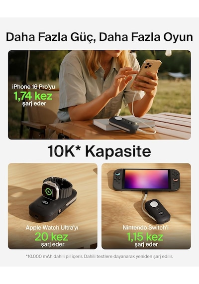 Belkin Boostcharge Pro 10k Mah Power Bank, Apple Watch Şarj Cihazlı, Entegre Örgülü Usb-c Kablo Ve Dijital Ekranlı Taşınabilir Şarj Cihazı, 45 W, Siyah Belkin Boostcharge Pro 10k Mah Power Bank, Apple Watch Şarj Cihazlı, Entegre Örgülü Usb-c Kablo Ve Dijital Ekranlı Taşınabilir Şarj Cihazı, 45 W, Siyah