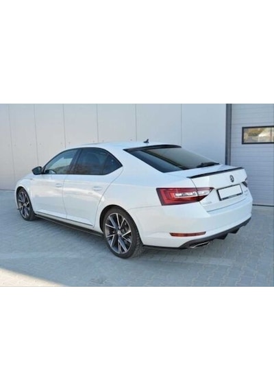 Skoda Super B 2015-2019 Uyumlu Yedek Parça Spoiler Parlak Siyah